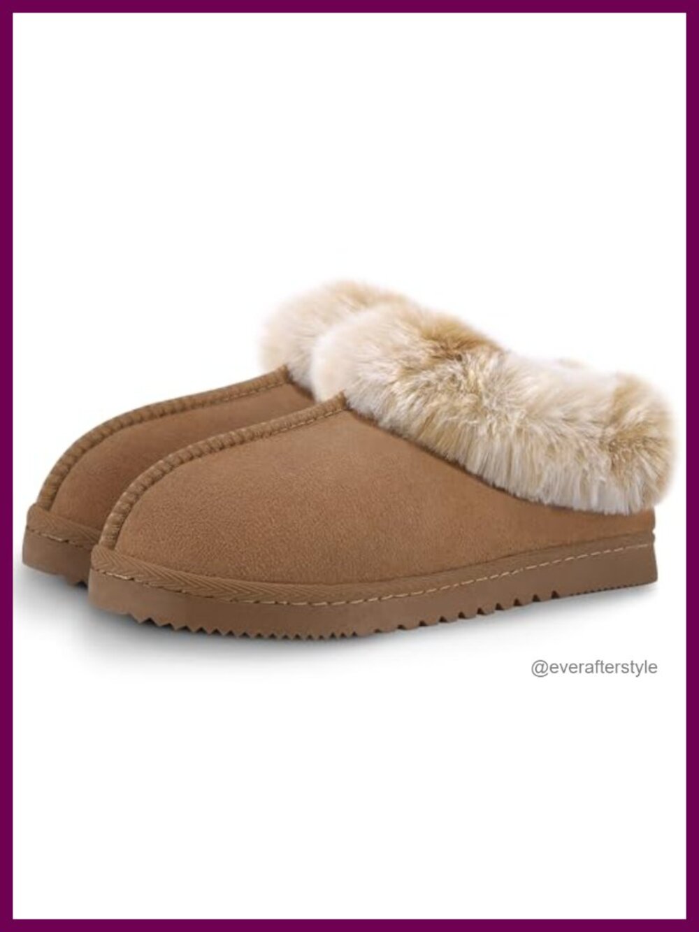 Memory Foam Faux Fur Lined Faux Suede Slip On Slippers House Shoes